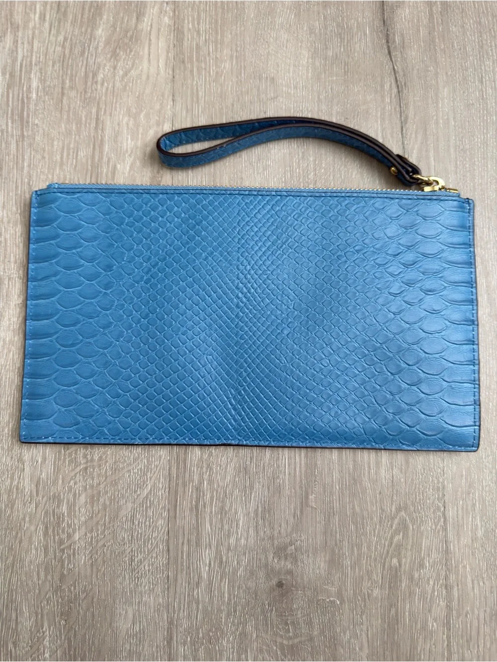 Michael Kors embossed snake leather wristlet clutch wallet